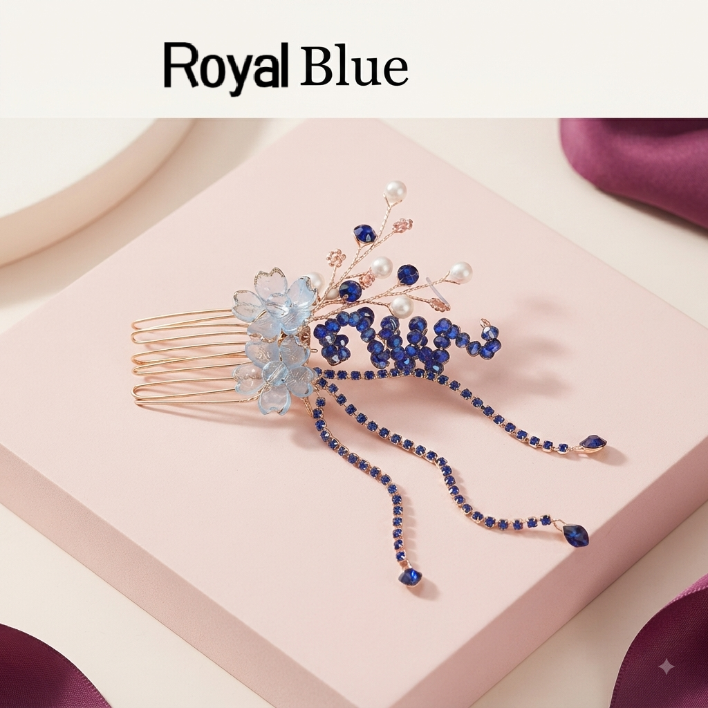 Intricate wire-wrapped floral branches with elegant cascading crystal chains