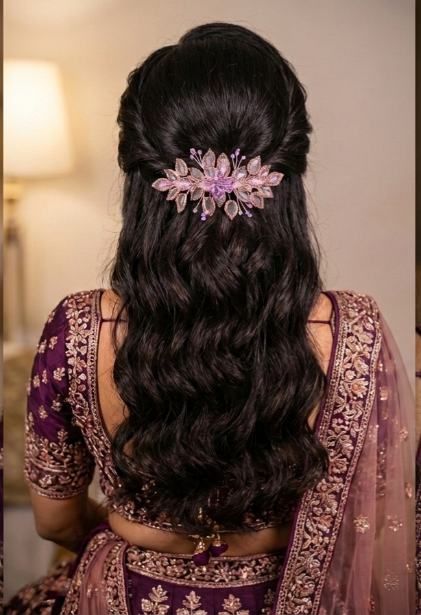 Ethereal Bloom Beaded Floral Hair Motif Clip hair accessories 1010