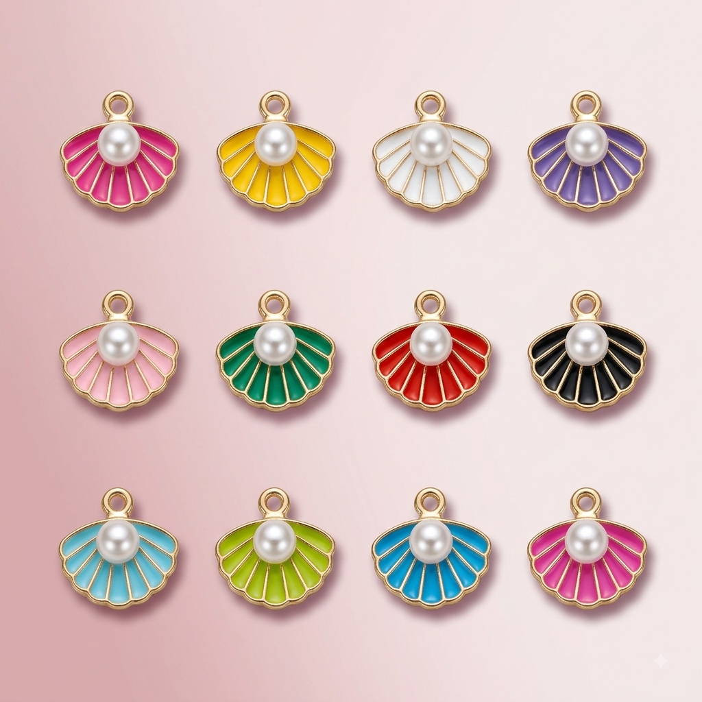 Multicolor Pearl Seashell Hair Charms (Pack of 20) hair accessories 1003