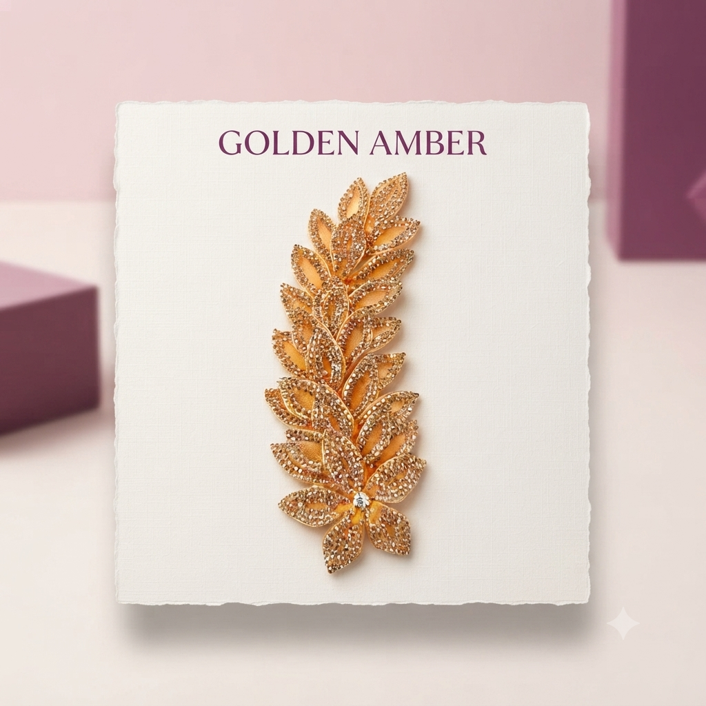 Aurelia Crystal Leaf Cascade Bridal Hair Piece